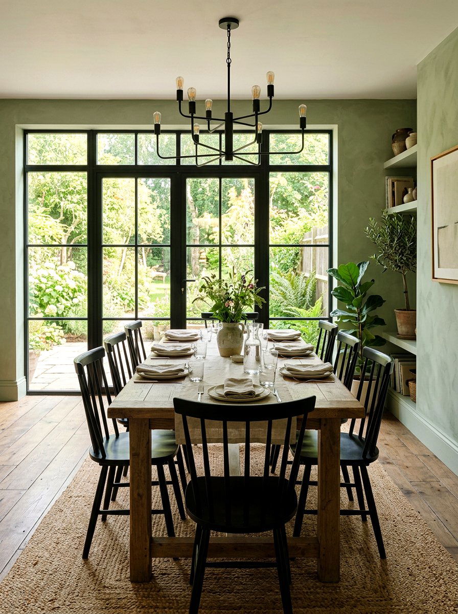 Green limewash dining room - 30 limewash wall ideas