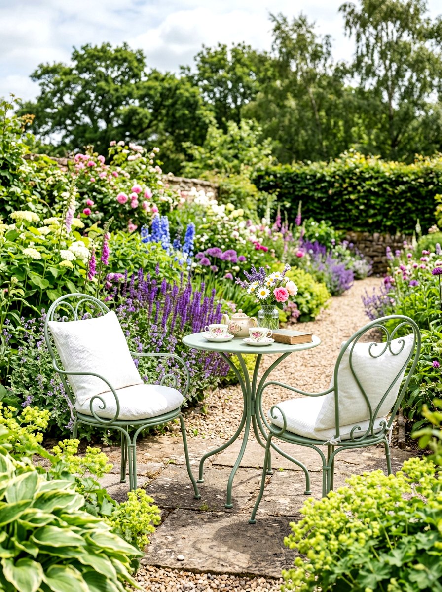 Green metal garden chair - 30 bistro chair patio ideas