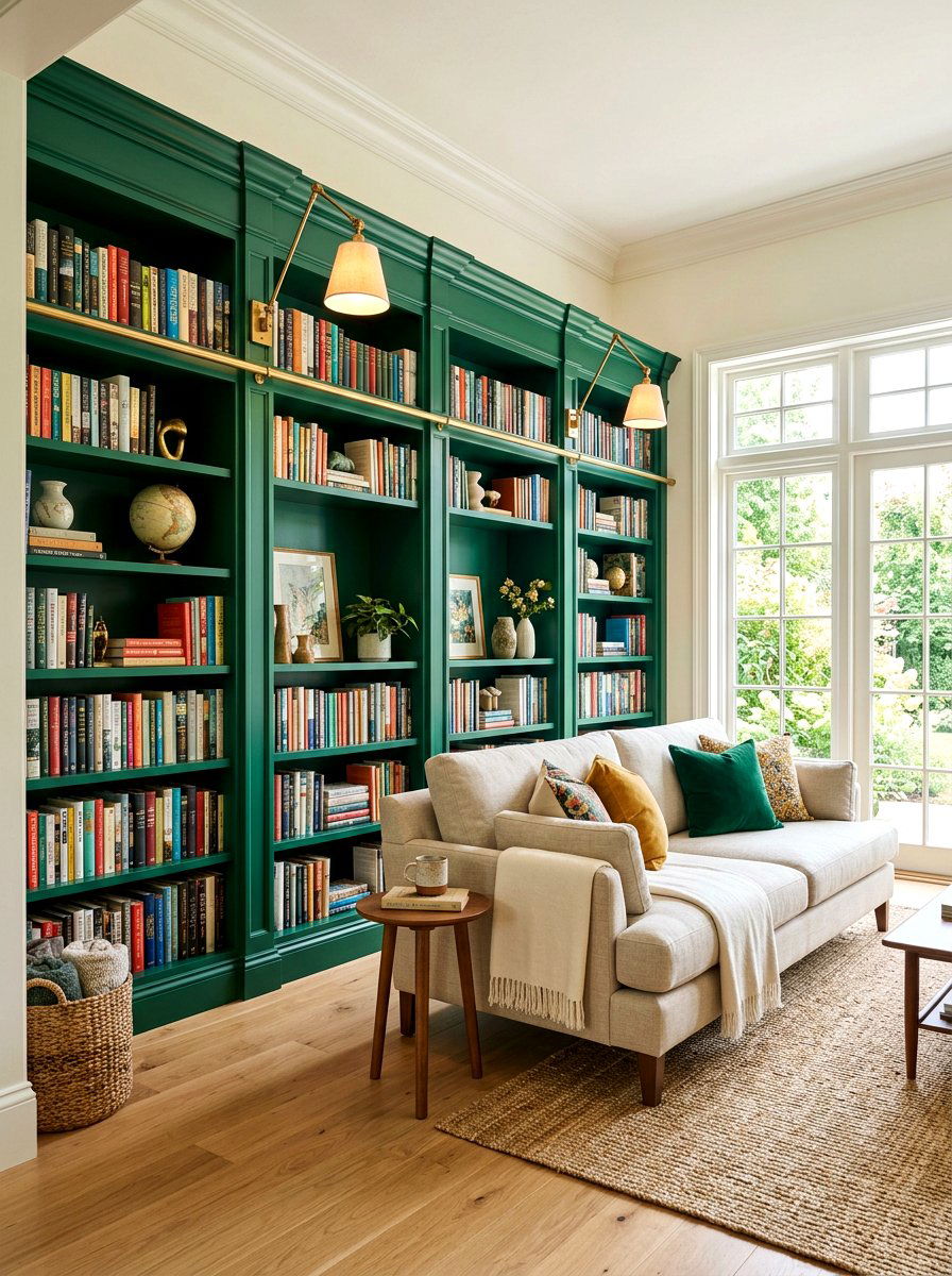 30 emerald green living room ideas for Luxe Color and Calm