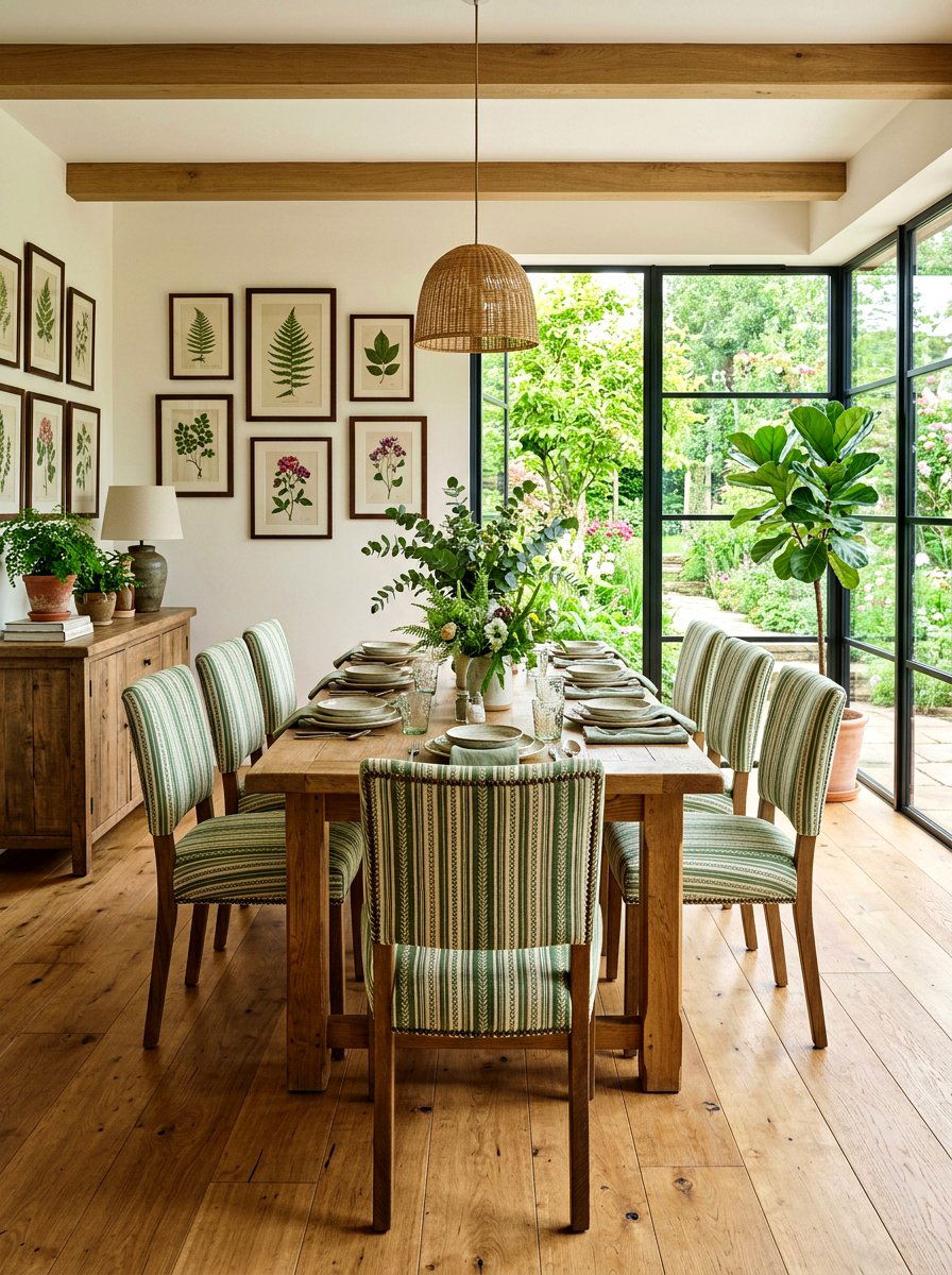 Green striped dining chair - 30 striped dining chair ideas