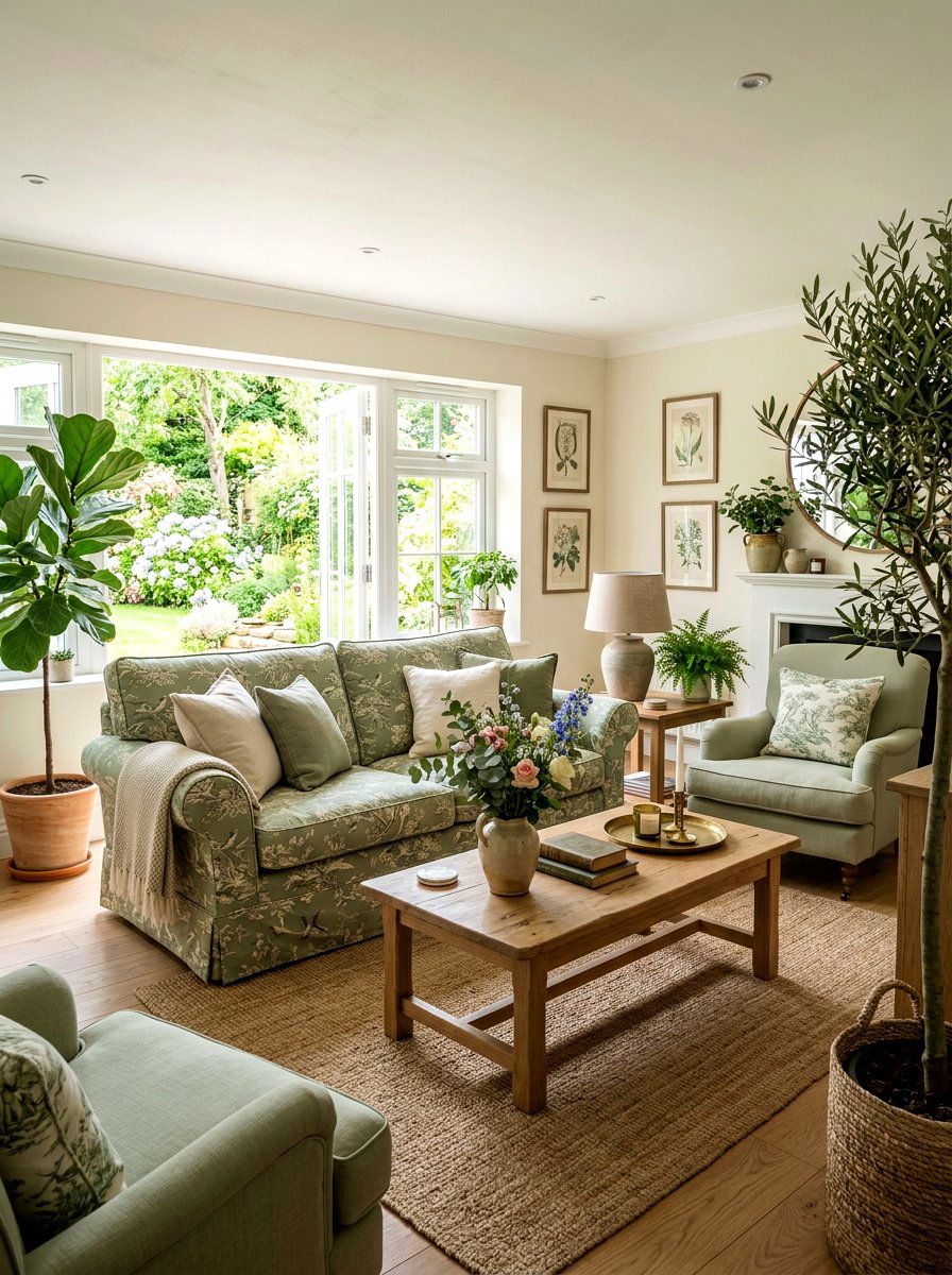 Green toile living room - 30 toile decor ideas