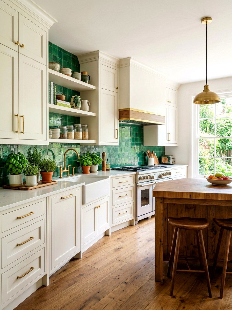 Green zellige tile backsplash - 30 zellige tile backsplash ideas