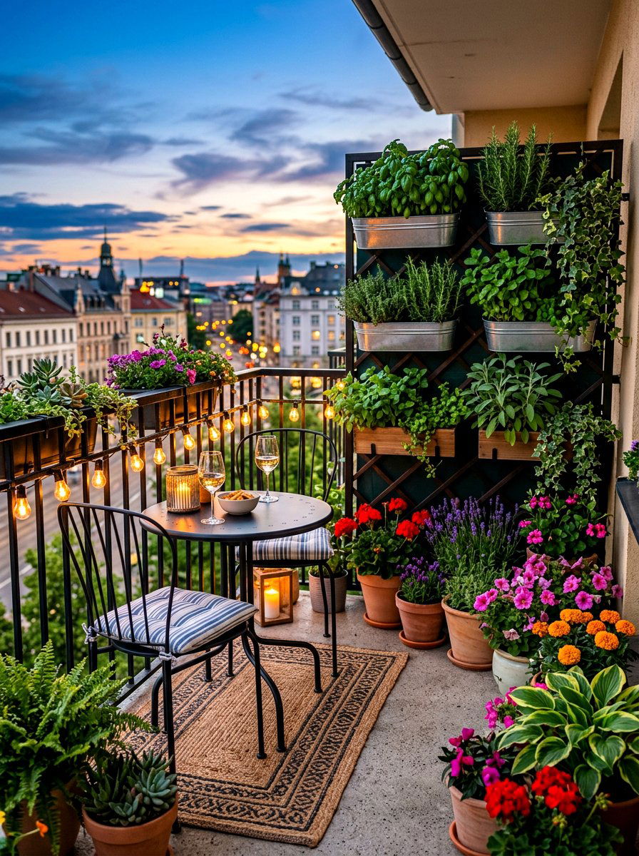 Greenery Balcony - 30 college apartment ideas
