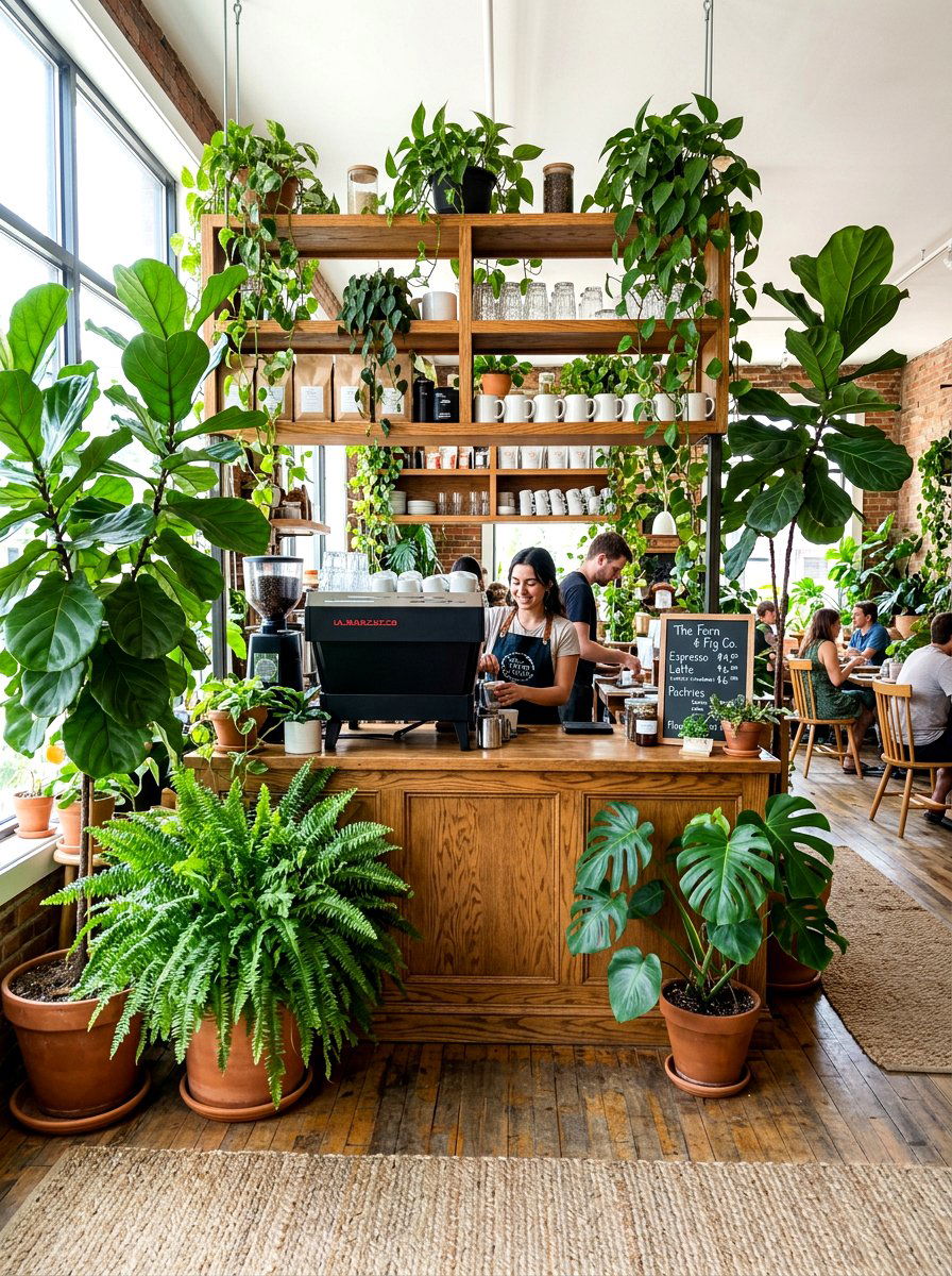 Greenery Coffee Bar - 30 coffee nook ideas