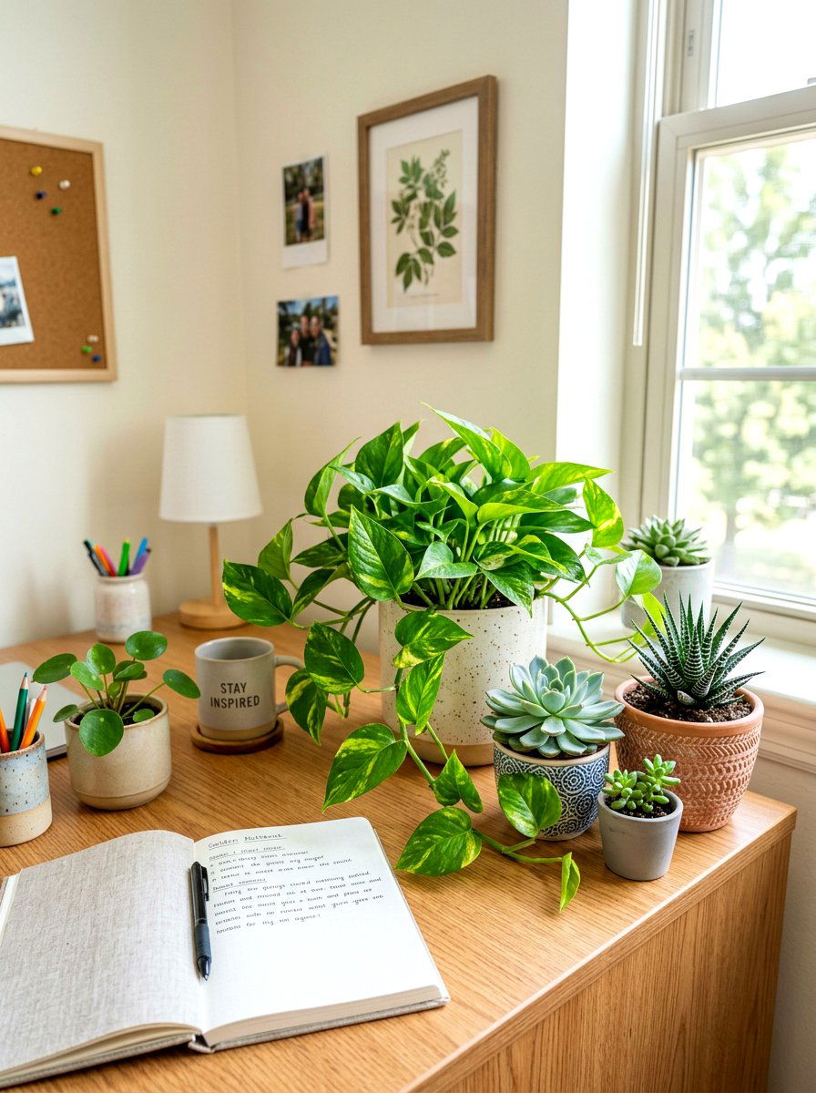 Greenery For Dorm Desk - 30 dorm desk ideas