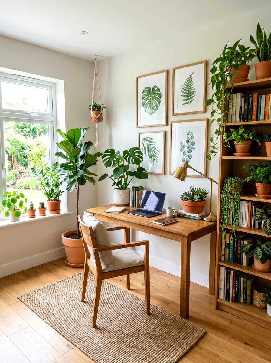 Greenery Themed Study Room - 30 teen study room ideas