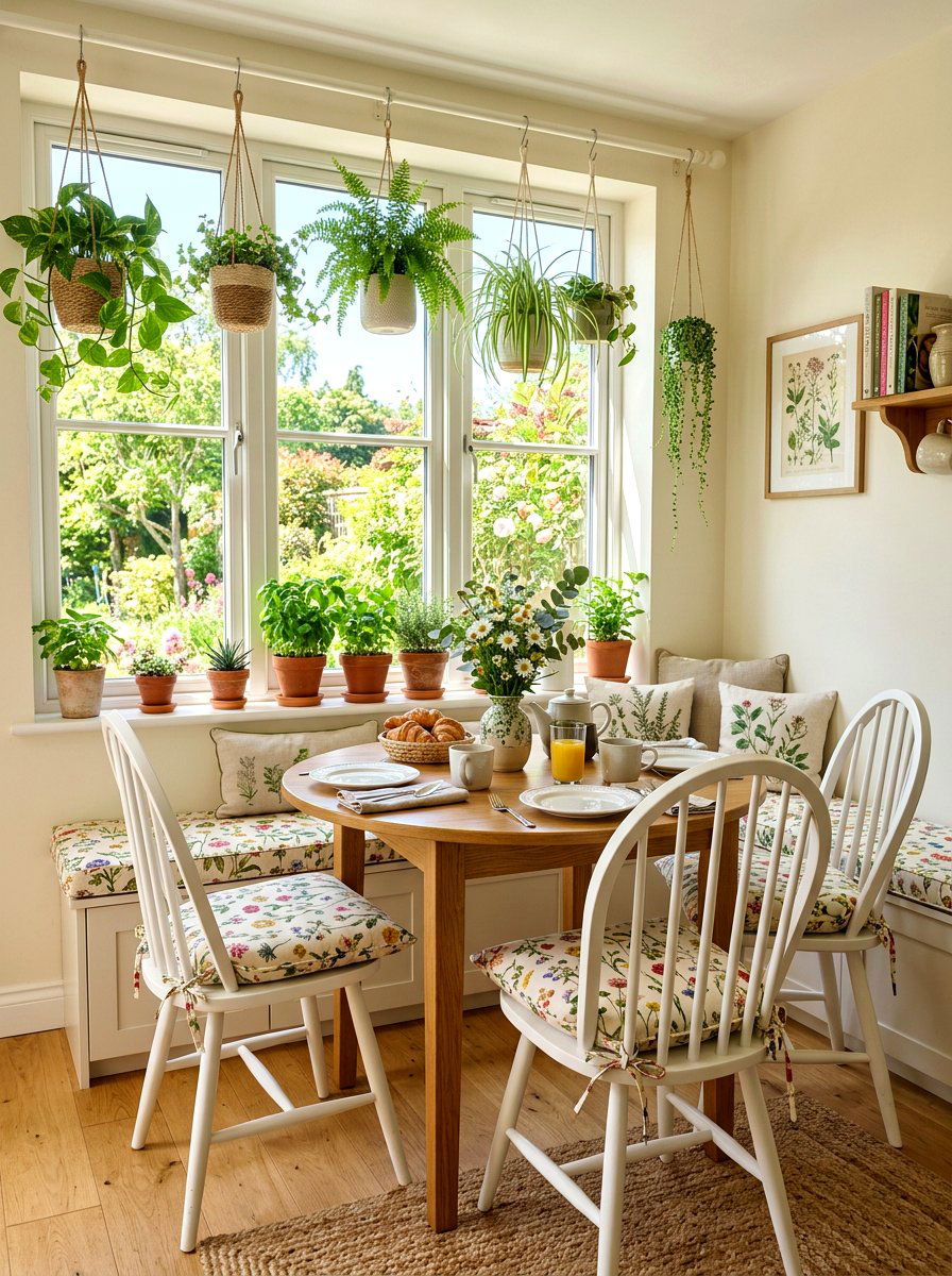 Greenhouse Breakfast Nook - 30 flower room ideas