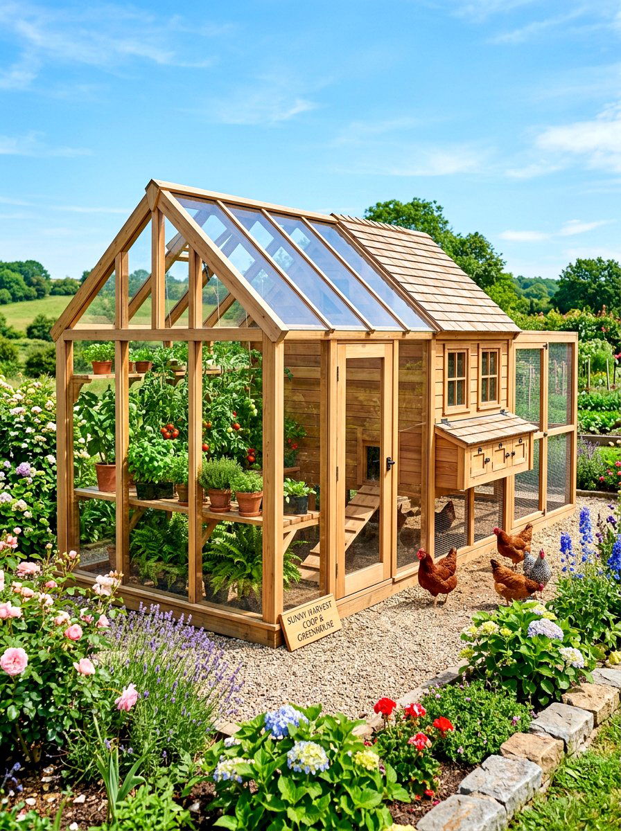Greenhouse Chicken Coop - 30 chicken coop ideas