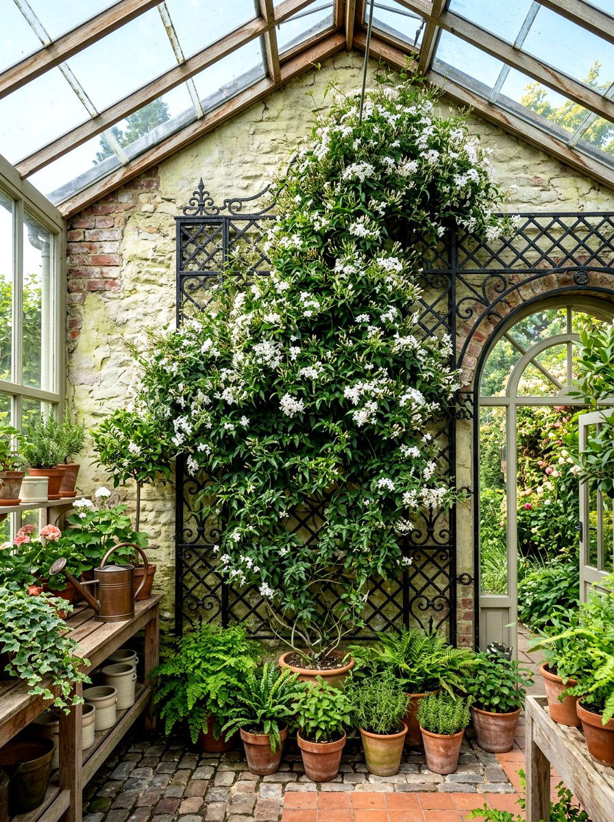 Greenhouse Climbing Trellis - 30 greenhouse plant layout ideas