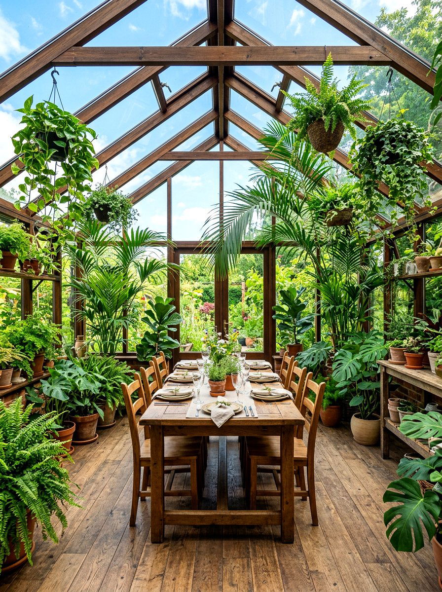 Greenhouse Dining Room - 30 romantic dinner room ideas