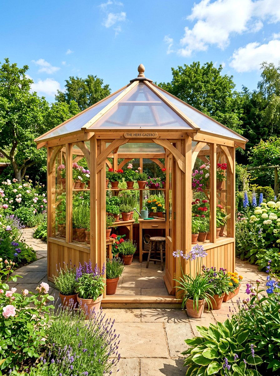 Greenhouse Gazebo - 30 budget gazebo ideas