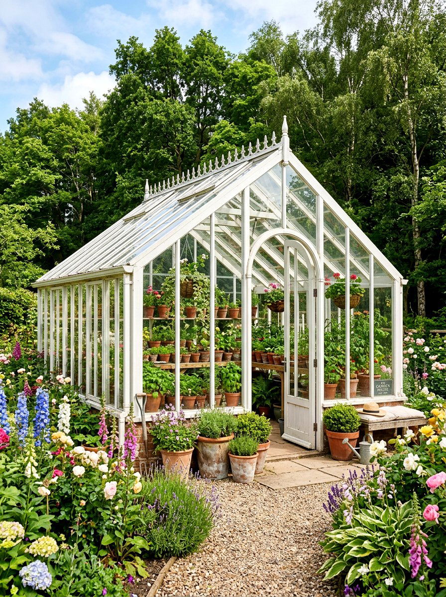 Greenhouse Glass - 30 Nancy Meyers garden ideas
