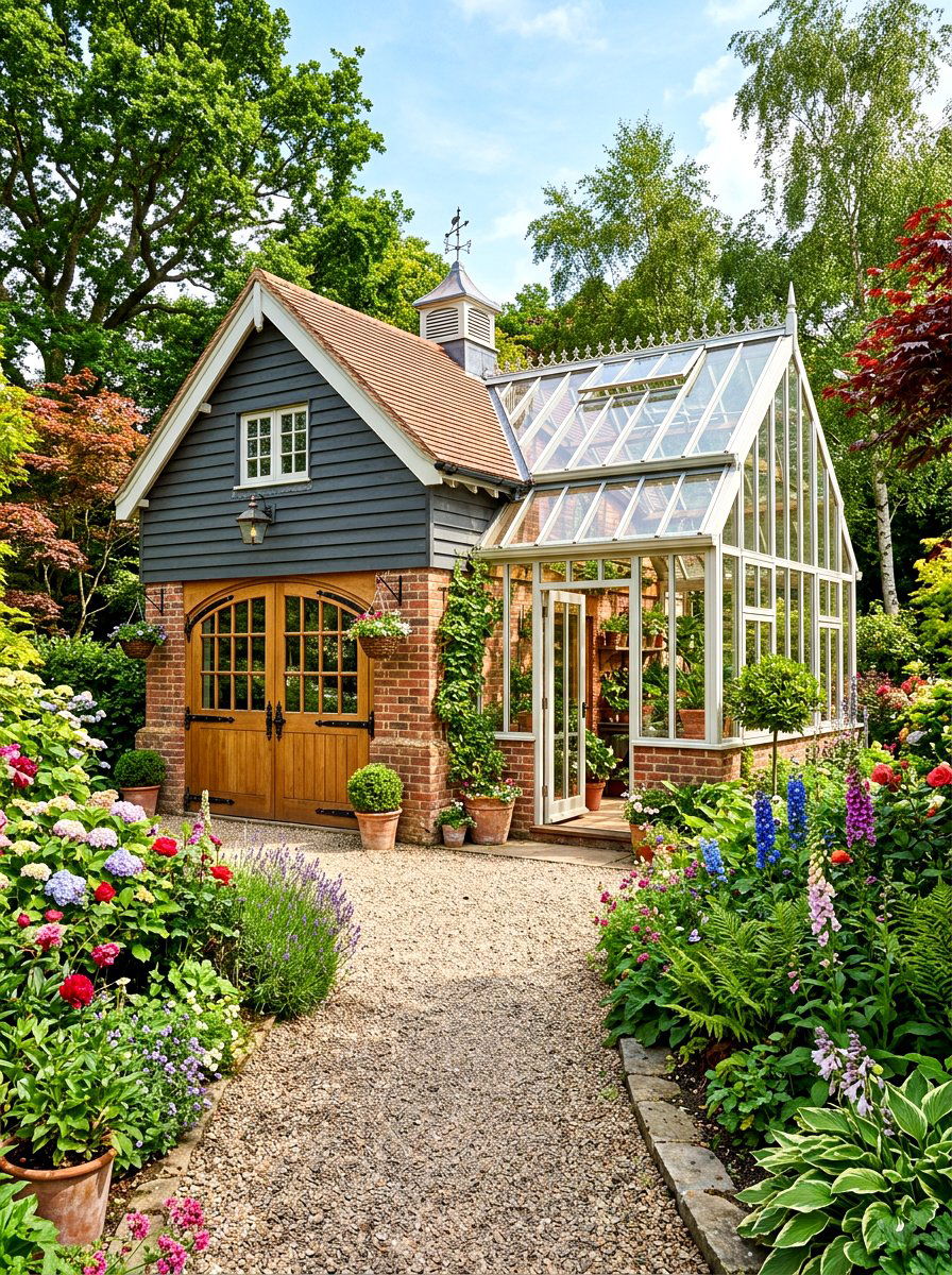 Greenhouse Hybrid Carriage House - 30 carriage house exterior ideas aesthetic