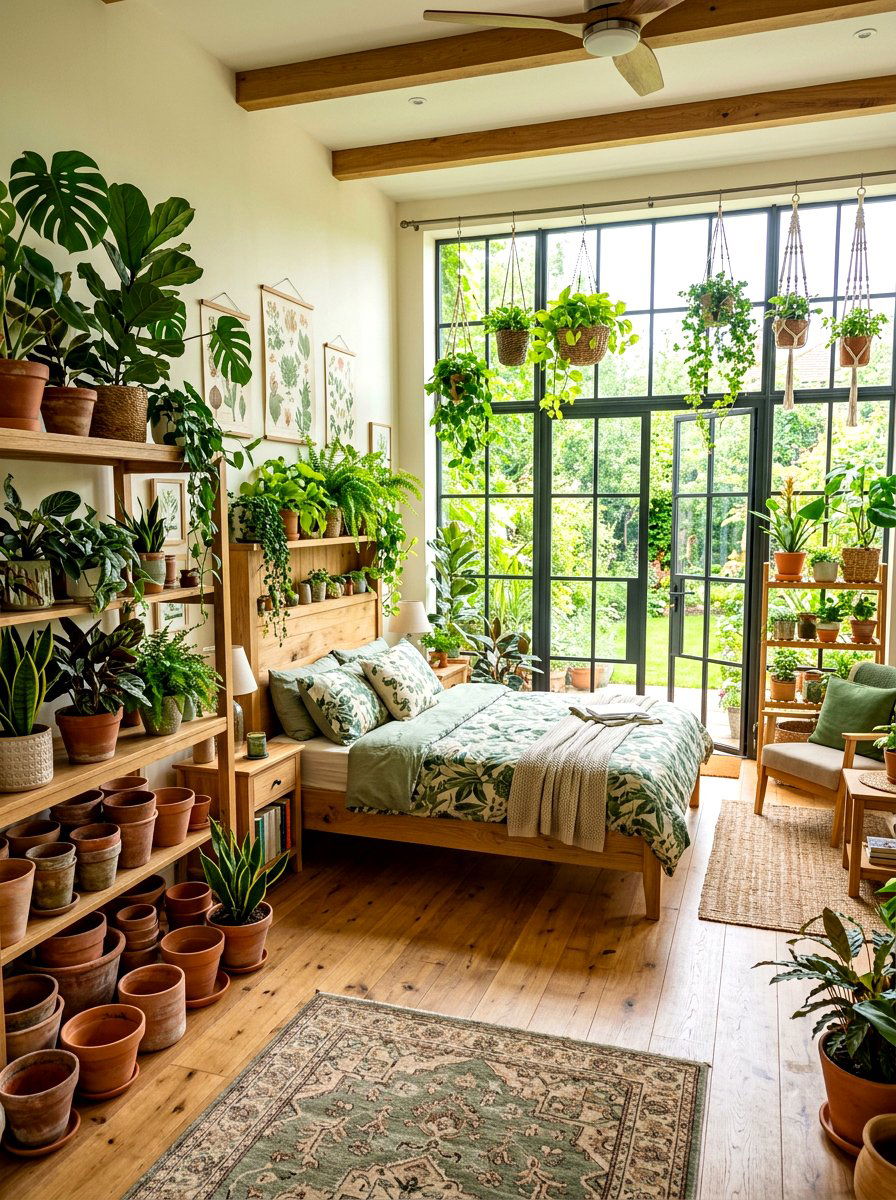 Greenhouse Inspired Bedroom - 30 bloomcore bedroom ideas