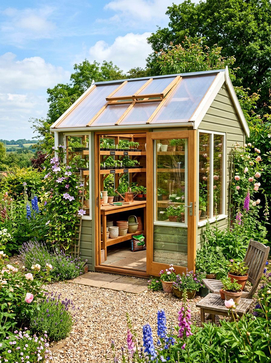 Greenhouse Potting Shed Hybrid - 30 potting shed decor ideas