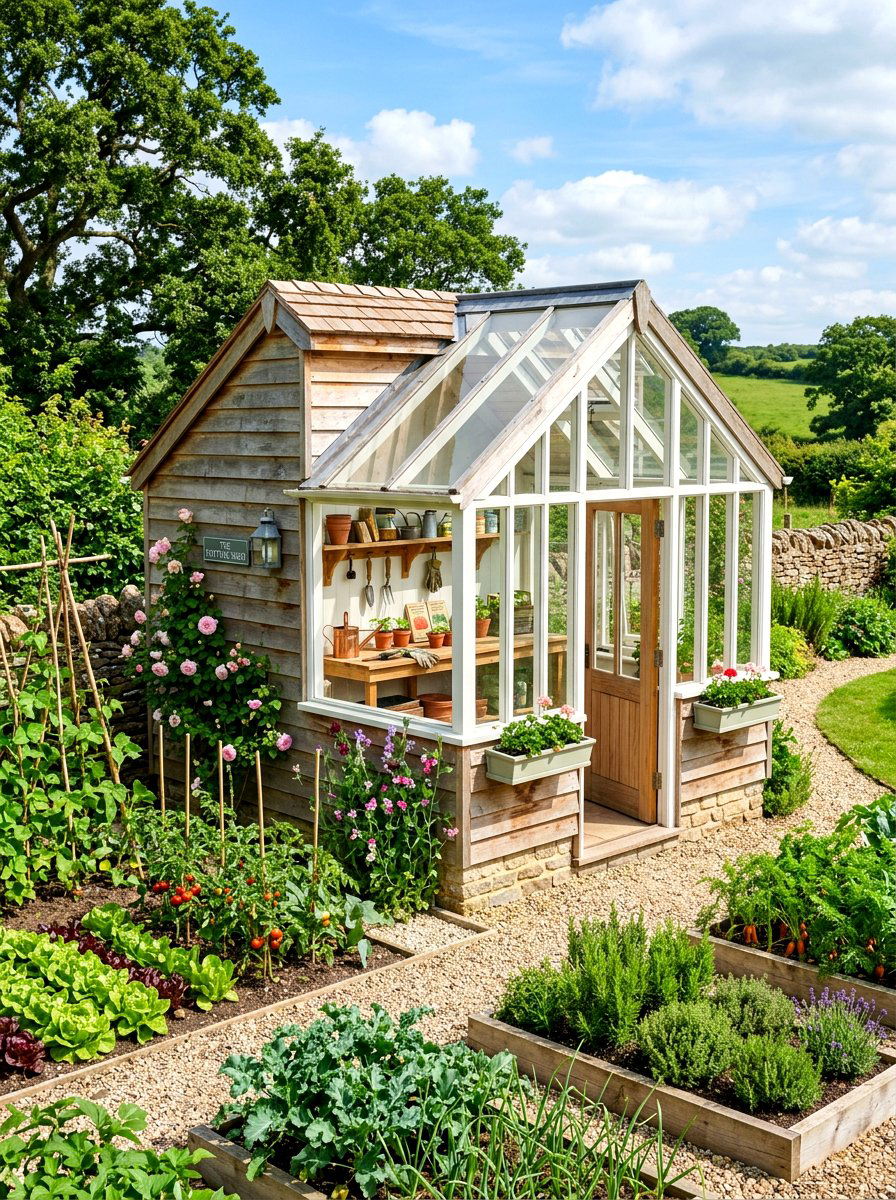 Greenhouse Potting Shed - 30 freestanding greenhouse ideas