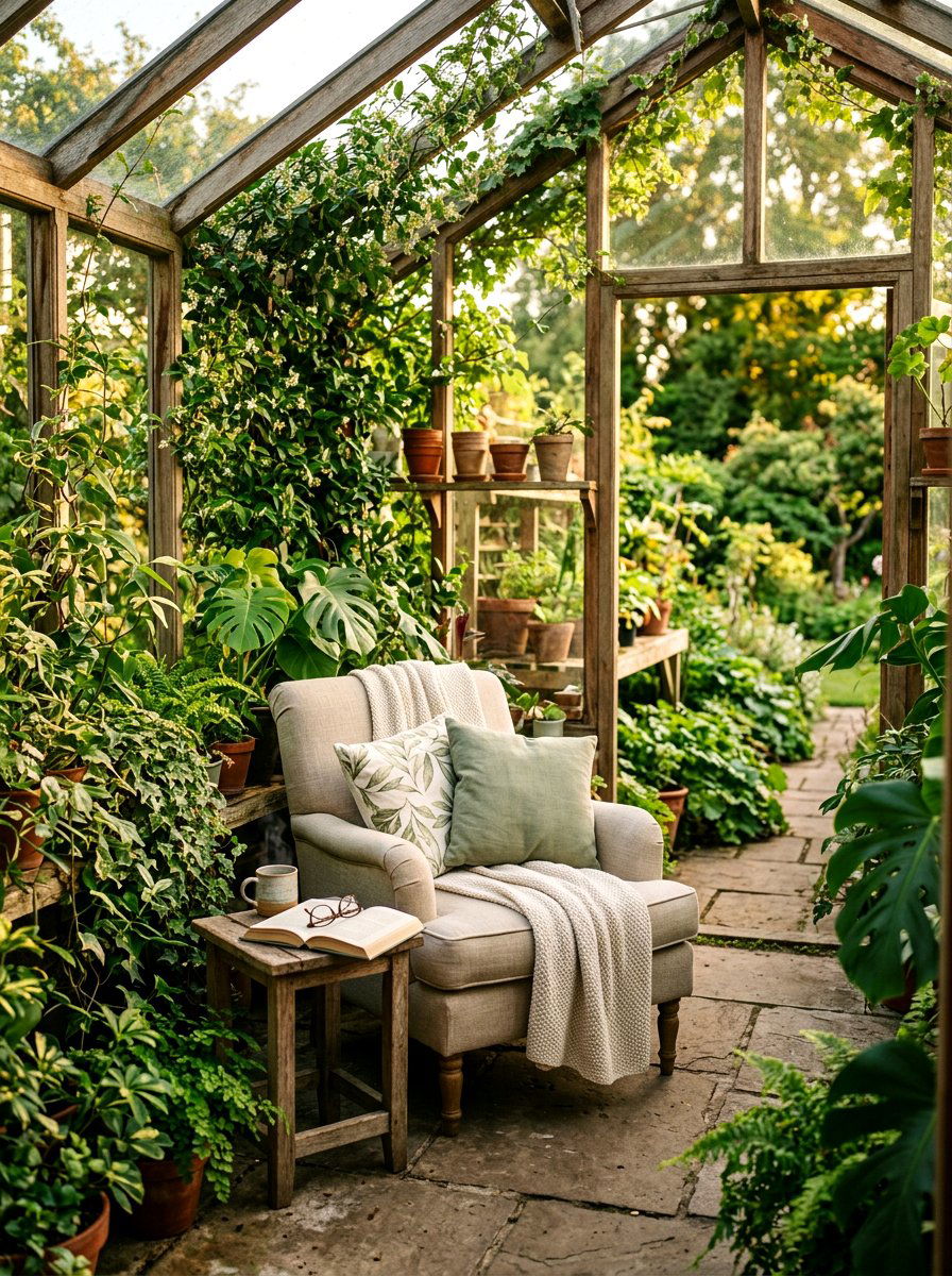 Greenhouse Reading Nook - 30 greenhouse decorative ideas