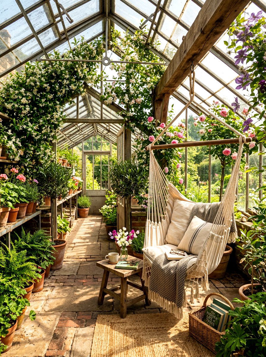 Greenhouse Seating Area - 30 modern greenhouse ideas