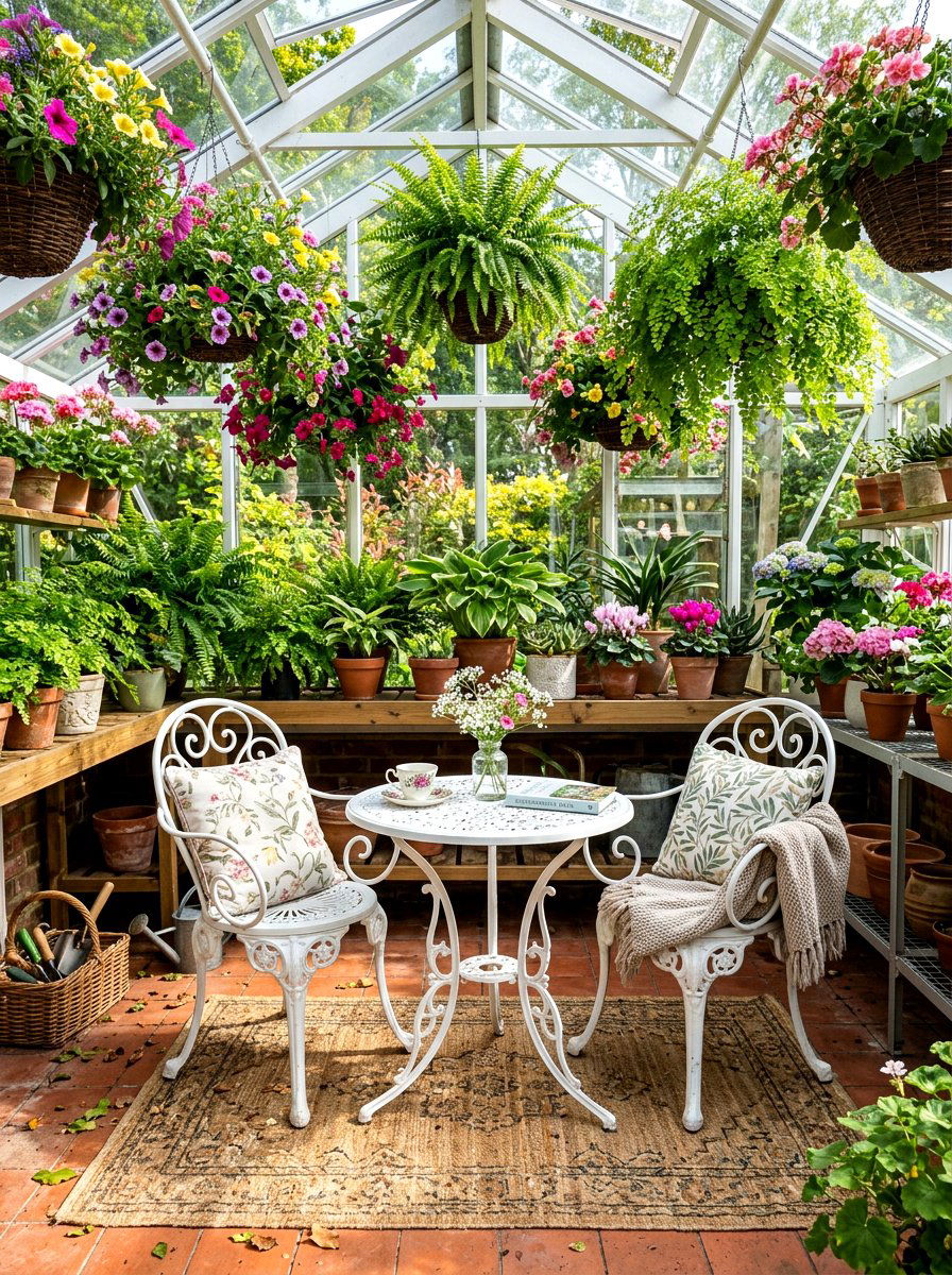 Greenhouse Seating Area - 30 greenhouse ideas