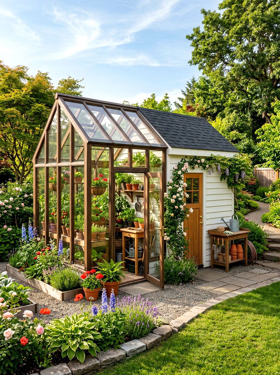 Greenhouse Shed Combo - 30 cottage shed ideas