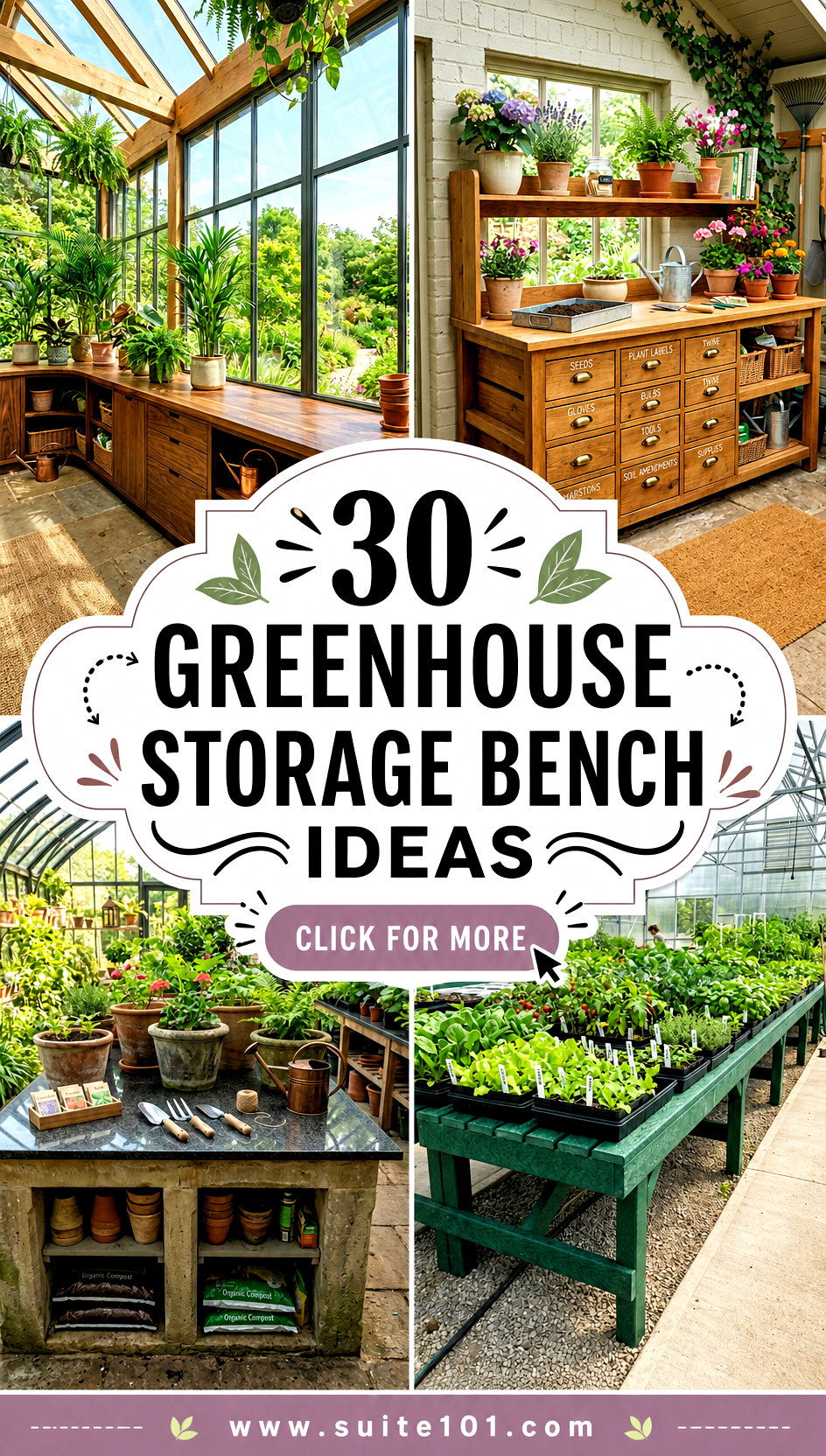 Greenhouse Storage Bench Ideas 30 Clever Benches for Storage - Greenhouse Storage Bench Ideas: 30 Clever Benches for Storage