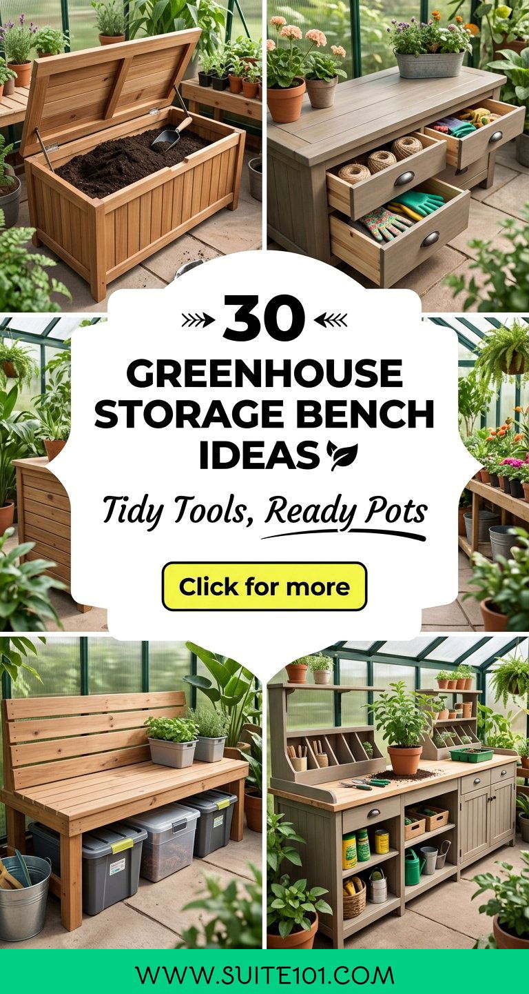 Greenhouse Storage Bench Ideas 30 Clever Benches for Storage - Greenhouse Storage Bench Ideas: 30 Clever Benches for Storage