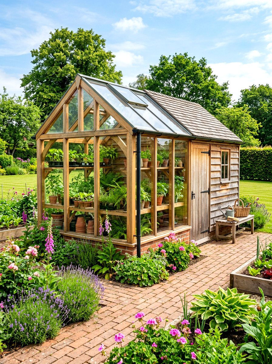 Greenhouse Storage Shed Combo - 30 modern garden shed ideas