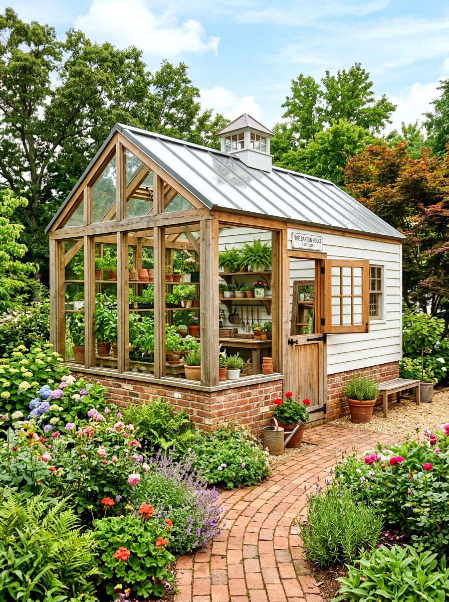 Greenhouse Storage Shed - 30 farmhouse shed ideas