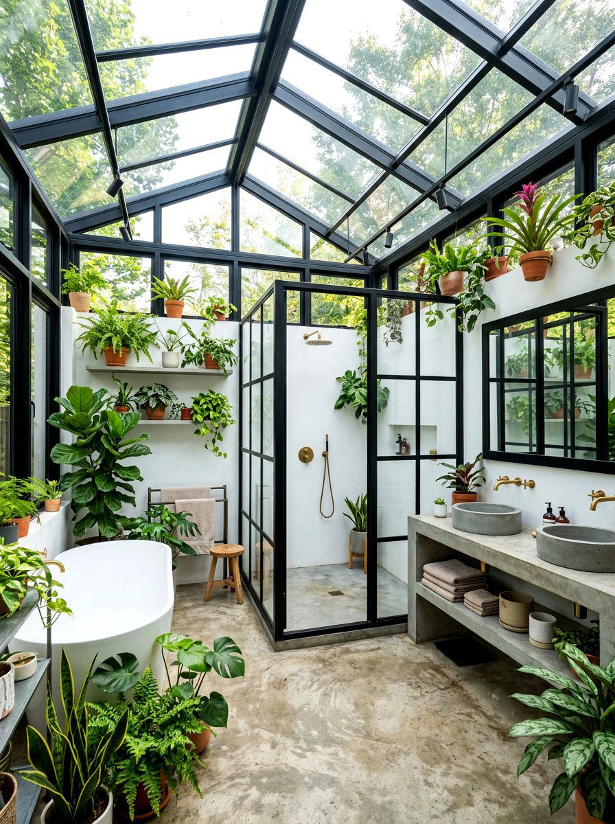 Greenhouse Style Bathroom - 30 bloomcore bathroom ideas