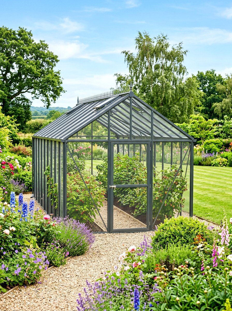 Greenhouse Style Fruit Cage - 30 fruit cage ideas