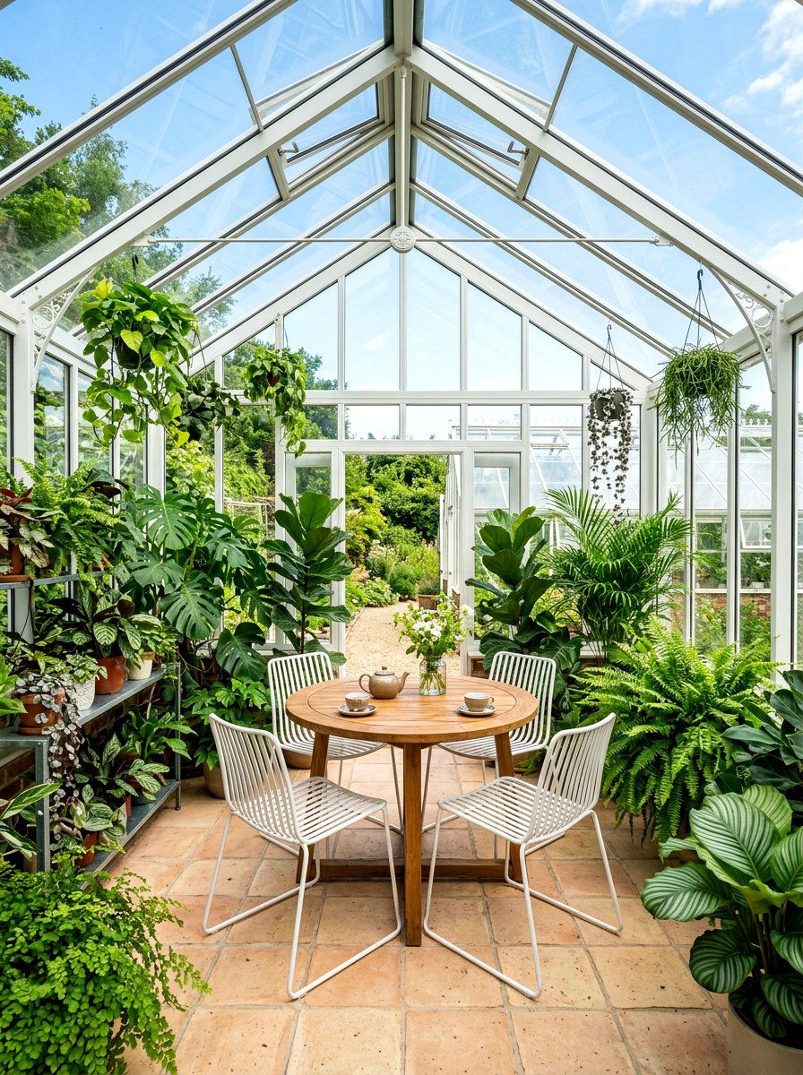 Greenhouse Style Glass Nook - 30 breakfast window nook ideas