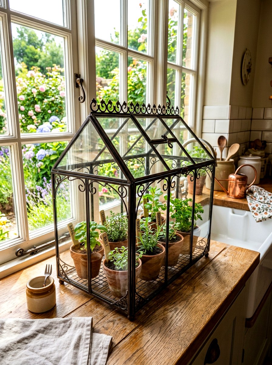 Greenhouse Style Herb Garden Shelf - 30 herb garden shelf ideas