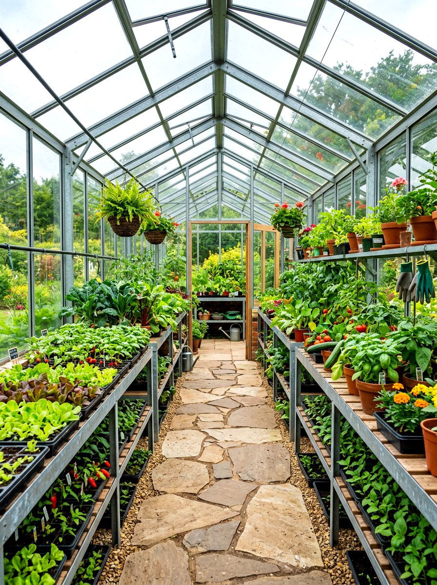 Greenhouse Vegetable Garden - 30 organic vegetable garden ideas