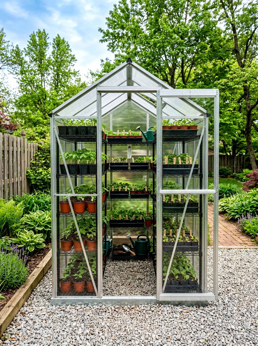 Greenhouse With Shelving - 30 small greenhouse ideas