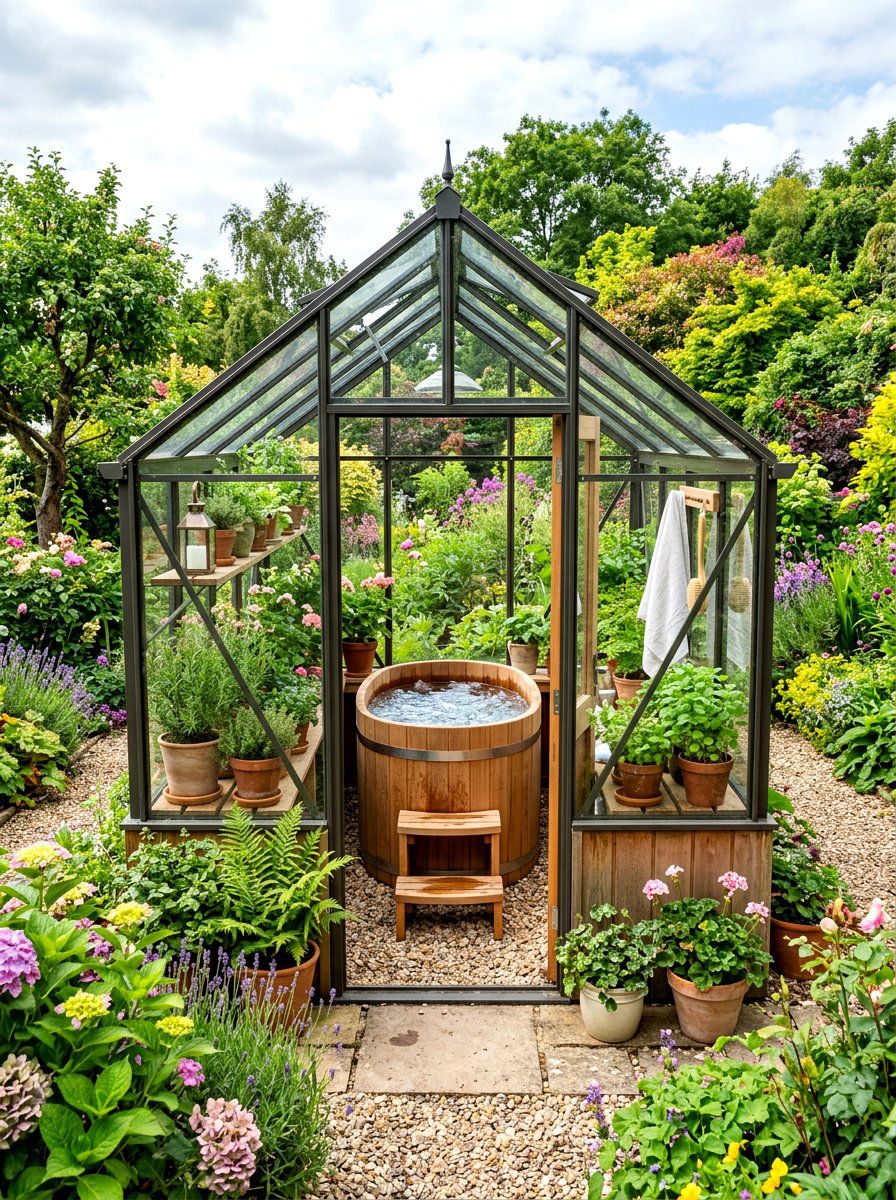 Greenhouse cold plunge - 30 cold plunge backyard ideas