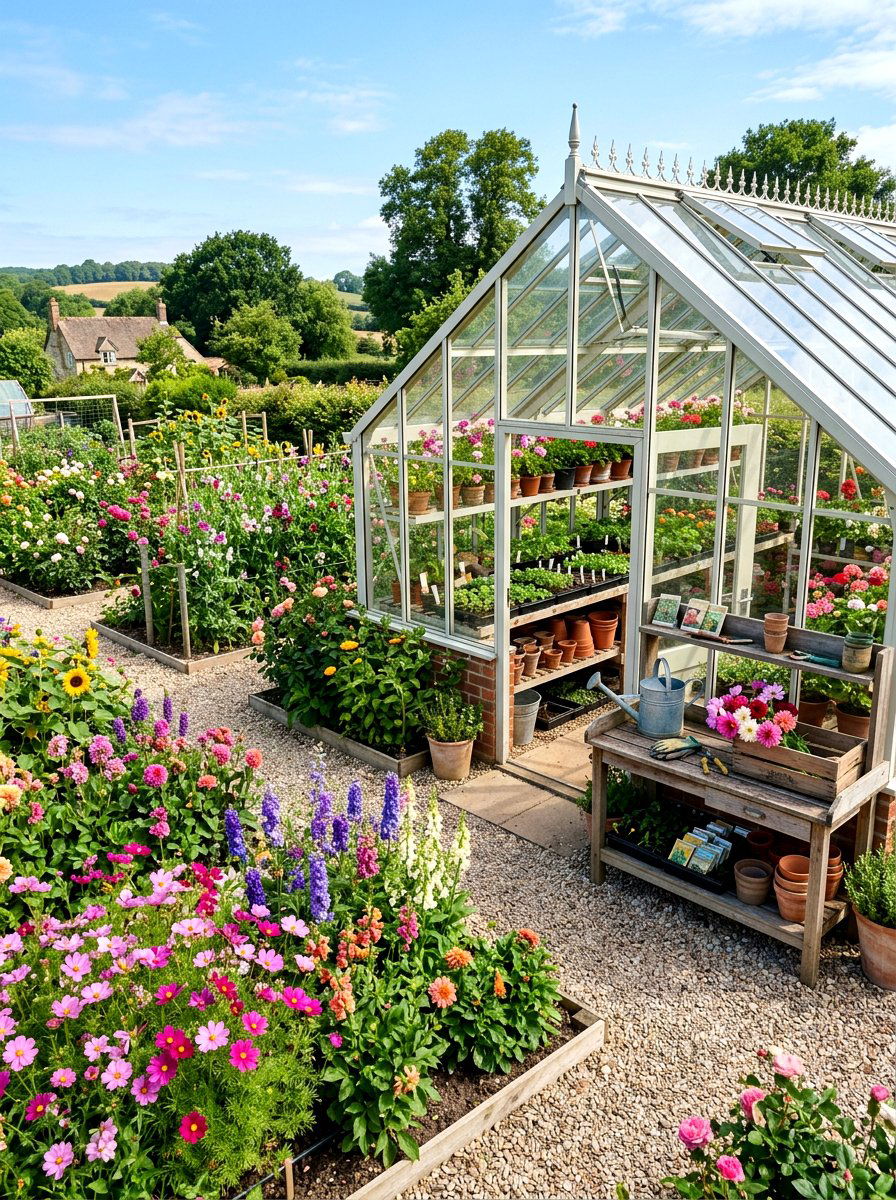 Greenhouse cutting garden - 30 cottage cutting garden ideas