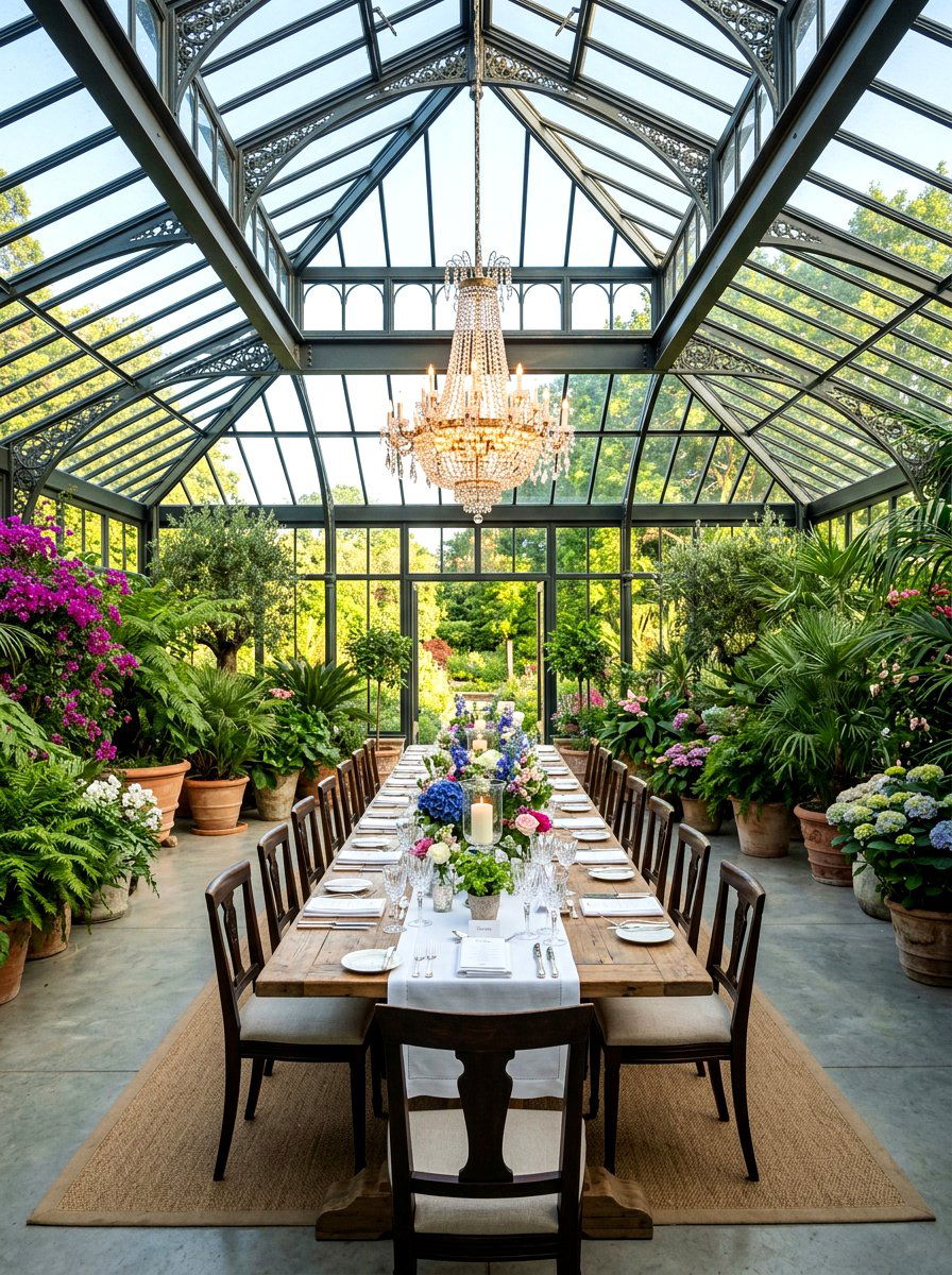 Greenhouse dining room - 30 attached greenhouse porch ideas