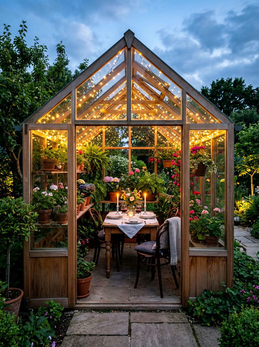 Greenhouse dining - 30 backyard date night ideas