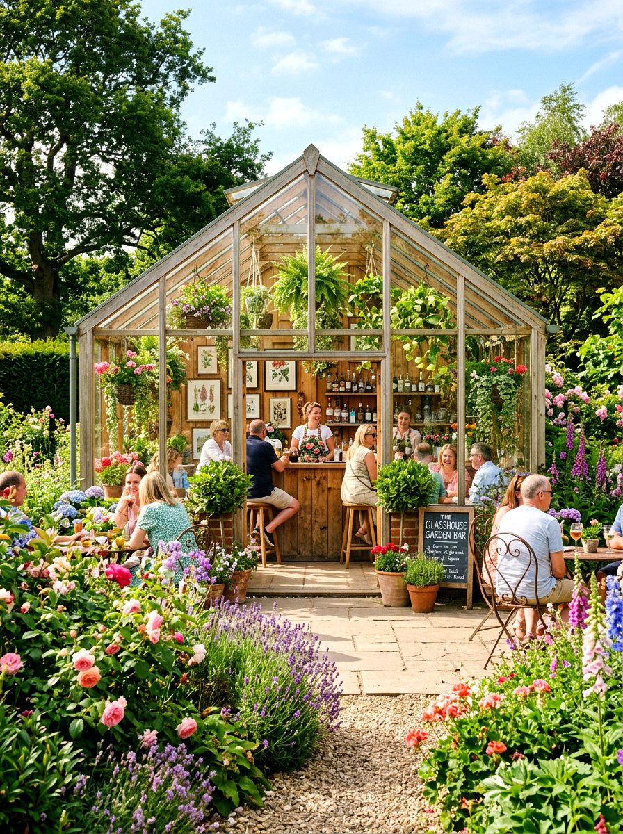 Greenhouse garden bar - 30 backyard bar ideas