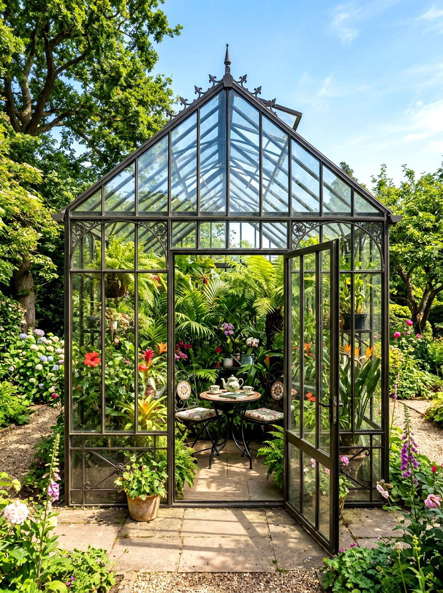 Greenhouse garden sanctuary - 30 weekend garden retreat ideas