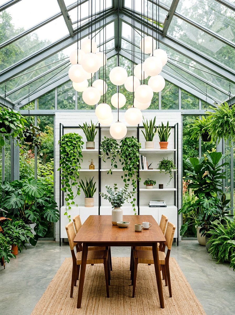 Greenhouse globe pendants - 30 greenhouse lighting ideas