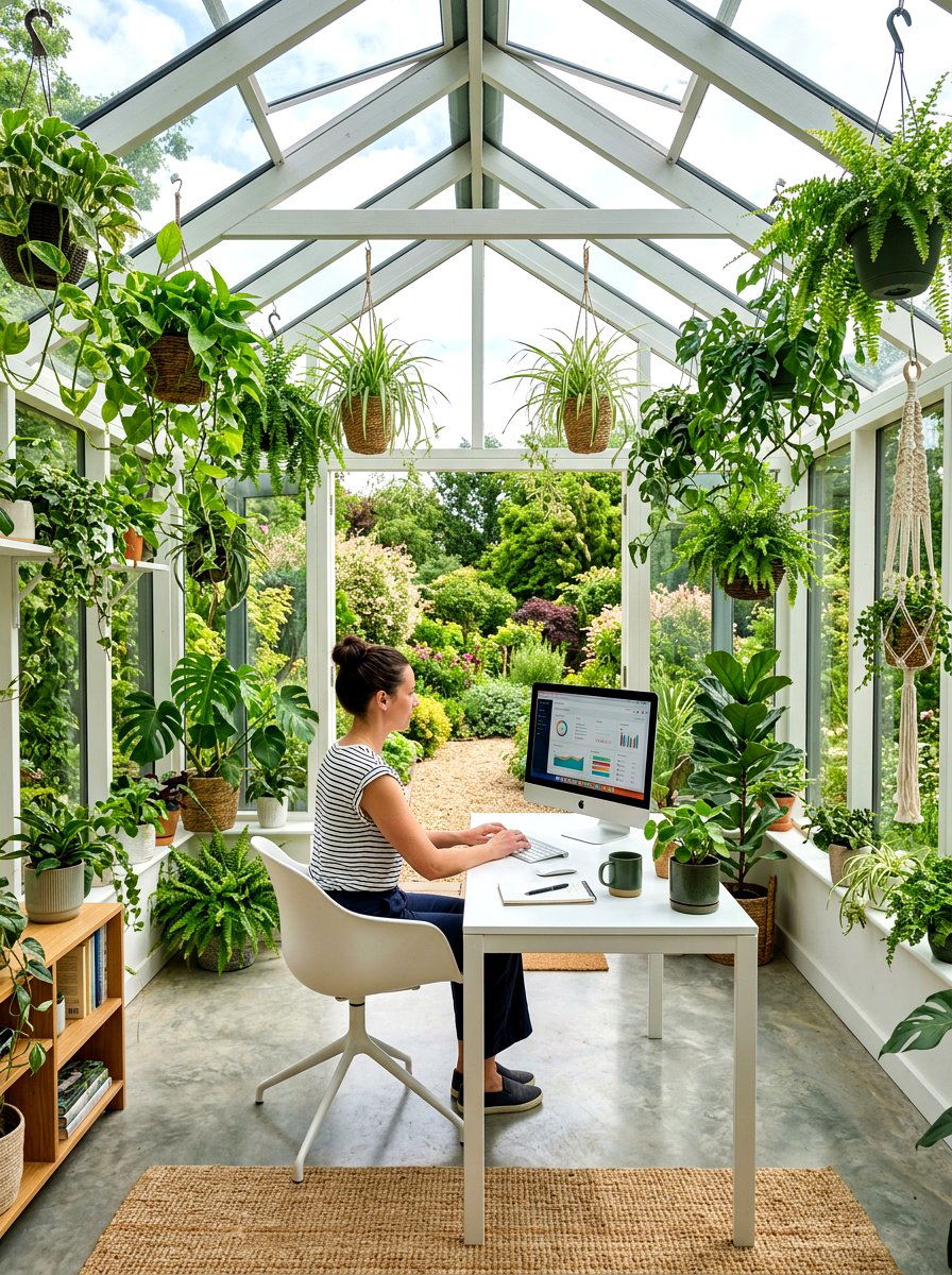 Greenhouse home office - 30 attached greenhouse porch ideas