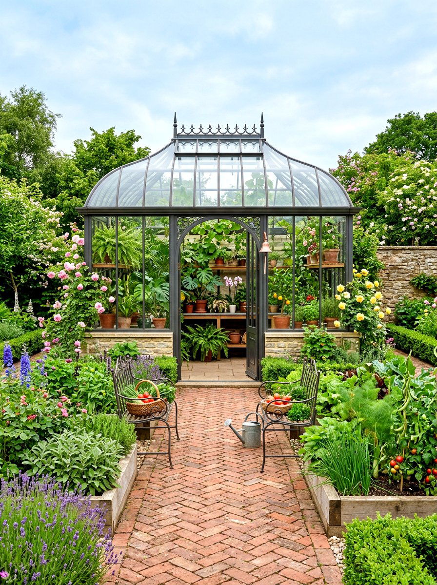 Greenhouse kitchen garden - 30 kitchen garden backyard ideas