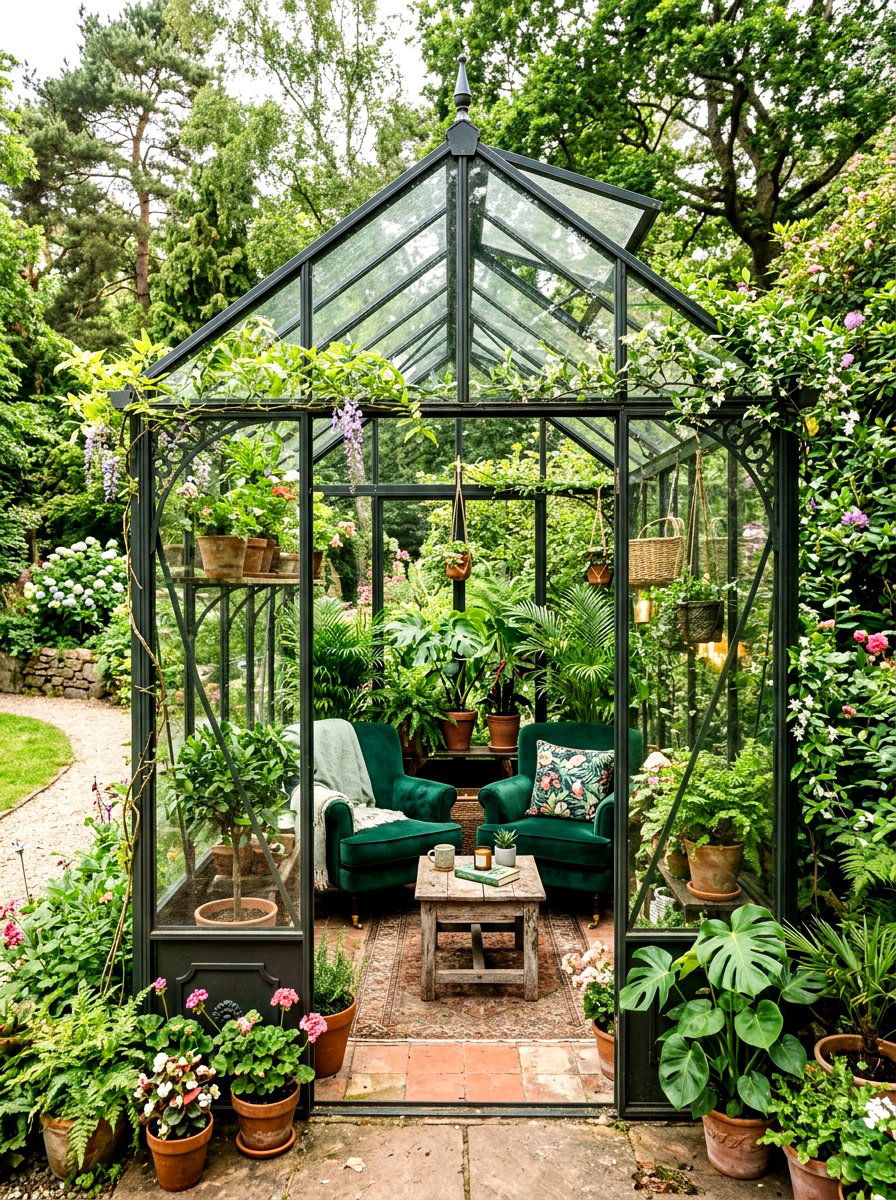 Greenhouse lounge space - 30 backyard club lounge ideas
