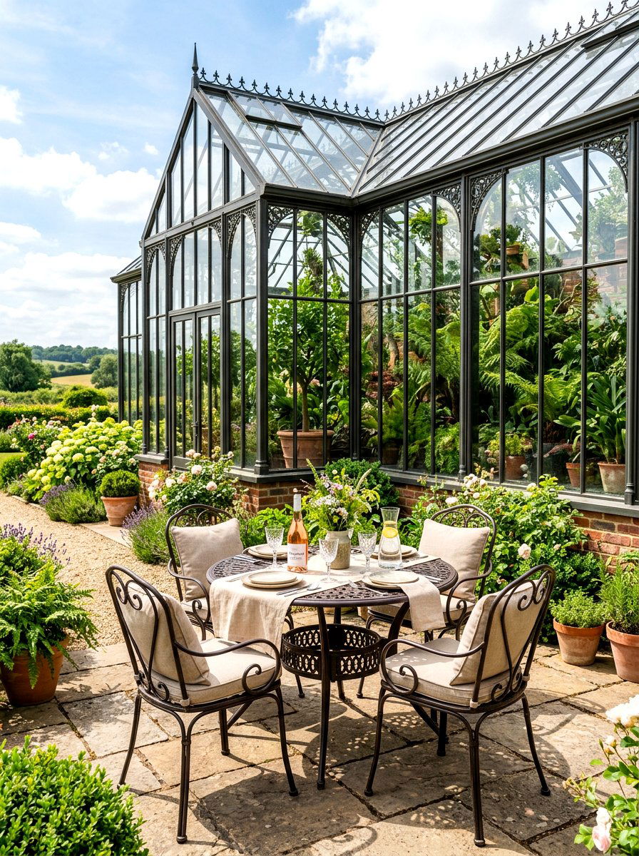 Greenhouse picnic area - 30 backyard picnic area ideas