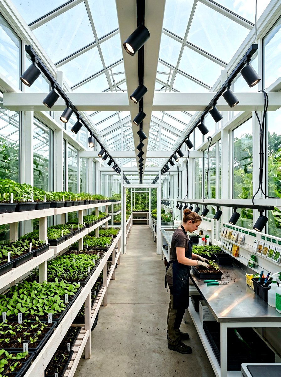 Greenhouse track lighting - 30 greenhouse lighting ideas