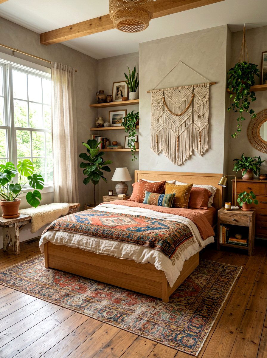 Greige Bohemian Bedroom - 30 greige room ideas
