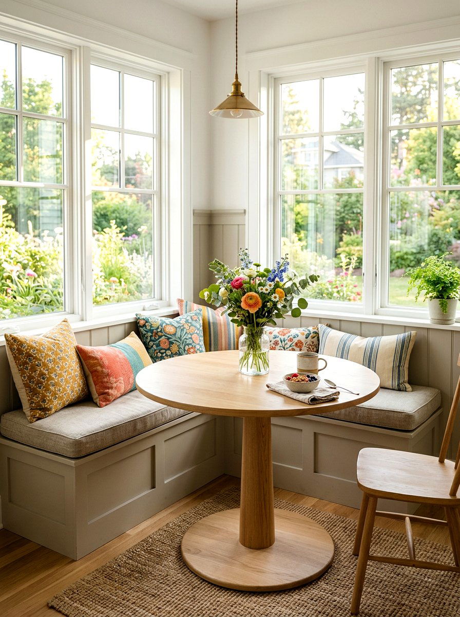 Greige Breakfast Nook - 30 greige room ideas