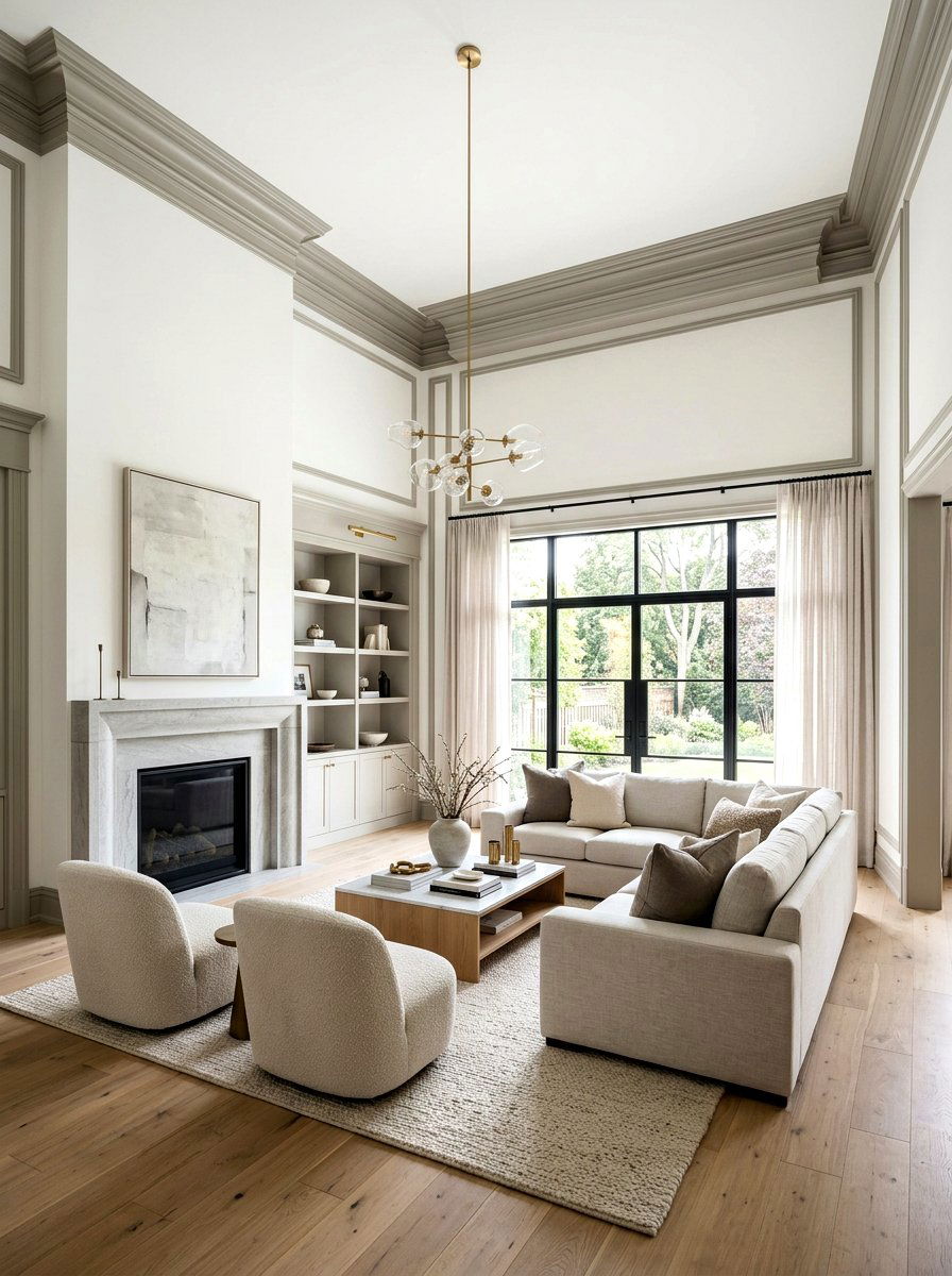 Greige Ceiling Trim White Walls - 30 contrast trim wall ideas