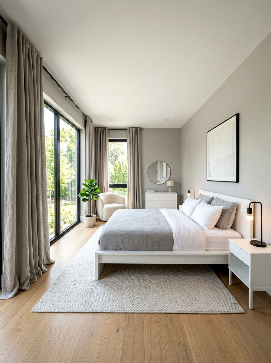 Greige Curtains For Minimalist Bedroom - 30 drapery color ideas